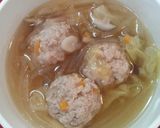 離乳食*ﾐｰﾄﾎﾞｰﾙ 和風ｽｰﾌﾟ編*作り方8写真