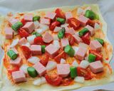 スパムで卵ピザ作り方5写真
