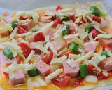 スパムで卵ピザ作り方7写真