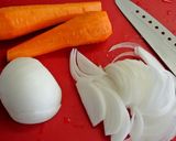 新玉ねぎと人参のスープ（ポタージュ）作り方1写真