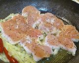 鶏むね肉と新玉ねぎの生姜クリームパスタ作り方2写真