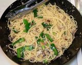 オイルサーディンとニラのパスタ作り方9写真
