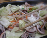 目玉焼きと野菜たっぷり塩焼きそば作り方4写真
