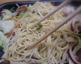 目玉焼きと野菜たっぷり塩焼きそば作り方5写真