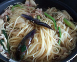 白だしで簡単♪キノコとなすの和風ﾊﾟｽﾀ作り方4写真
