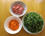 かぶの葉（大根葉）とひき肉の味噌炒め作り方1写真