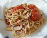 今日は、あさりとトマトのパスタよ！作り方13写真