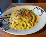 沖縄そばで作るカルボナーラ作り方9写真
