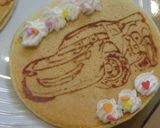 ホットケーキチョコで転写　キャラケーキ作り方15写真