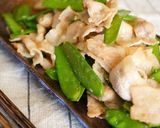 絹さやと豚バラ*ポン酢柚子胡椒炒め*作り方5写真