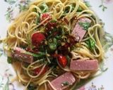 スパムの春野菜ペペロンチーノ作り方3写真