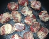 絶賛味付けウズラ入り肉巻きおにぎり作り方16写真