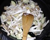 サッと簡単キノコ茄子竹の子醤油バター炒め作り方4写真