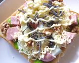 スパム×野菜×胡桃の和トースト作り方6写真