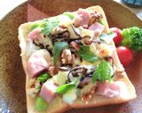 スパム×野菜×胡桃の和トースト作り方7写真