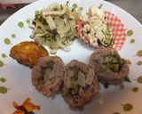 野菜を巻き巻き・レンジで変わりハンバーグ作り方10写真
