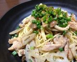 シャキシャキ蓮根とチキンの和風パスタ作り方6写真