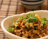 納豆と挽肉、ネバネバ野菜の中華風炒め作り方4写真