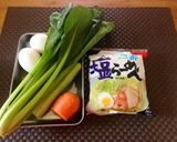 野菜の卵とじあんかけ塩らーめん作り方1写真