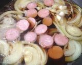 鶏肉の代わりにソーセージで親子丼もどき！作り方3写真