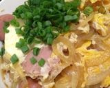 鶏肉の代わりにソーセージで親子丼もどき！作り方8写真