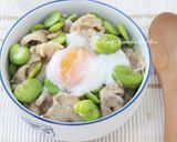 簡単！そら豆と豚肉の丼作り方5写真