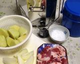 ハンゴーコンロで肉じゃが！(合鴨)作り方1写真