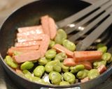 おつまみに♬スパム＆空豆ガーリックソテー作り方3写真