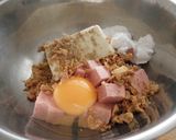 簡単！スパムde豆腐ハンバーグ作り方1写真