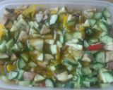 夏野菜のマリネを使ったさっぱり冷製パスタ作り方1写真