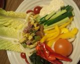 初鰹とアボガドの漬けのサラダうどん作り方7写真