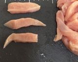 鶏ムネ肉とニンニクの芽炒め❤作り方1写真