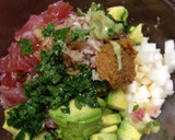 マグロと長芋とアボカドの和え物作り方1写真