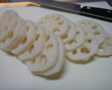 レンコンの挽肉はさみ揚げ作り方1写真