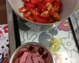 ハムとトマトのオイルパスタ作り方1写真