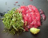 たたき梅でさっぱり和え物作り方1写真