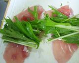 簡単におつまみー！水菜の生ハムロール作り方3写真
