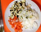 鶏ひき肉と残りもの野菜の赤味噌丼♪作り方2写真
