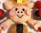 キャラ弁に☆鮭フレークで可愛いブタちゃん作り方4写真