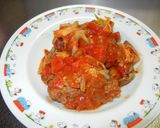 煮込みハンバーグの残りで簡単ナポリタン♪作り方3写真