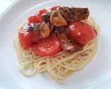さんまの蒲焼とトマトのパスタ作り方4写真