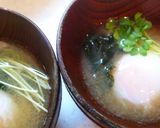 簡単!美味しい♫温泉玉子の味噌汁作り方3写真
