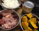 鶏肉と南瓜と玉ねぎのココナッツトマト煮作り方1写真