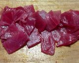 ちょっとピリ辛　マグロのキムチ和え作り方1写真