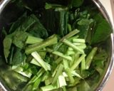 ノンオイル☆小松菜の鶏がらスープ炒め♪作り方1写真