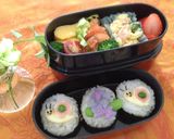 キャラ弁:あじさい なすびで色付け作り方6写真