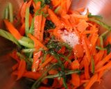 いつもの常備菜　赤からし菜と人参のナムル作り方2写真