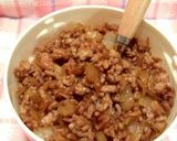 お弁当用に簡単♪汁もれしないひき肉丼作り方3写真