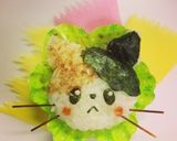 のりとかつおぶしで三毛猫ちゃん＊キャラ弁作り方9写真