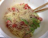 トマトとアボカドの冷たいパスタ作り方8写真